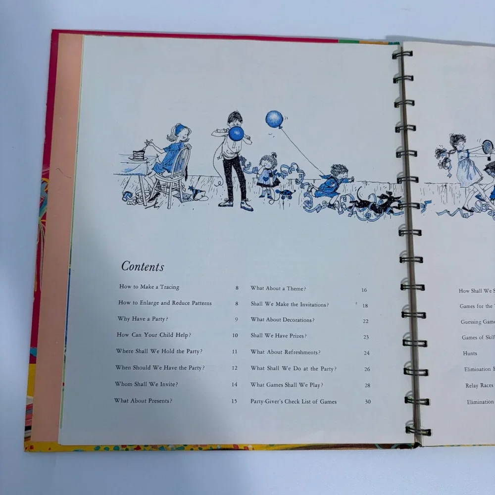 Betty Crocker Parties for Children Vintage 1964 Spiral Cookbook Kids Great